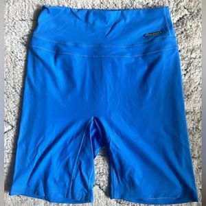 Gymshark x Whitney Simmons blue bike shorts